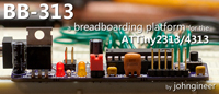 BB313 is a breadboard platform for the ATTiny2313/4313 microcontroller